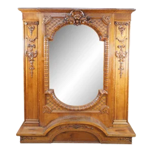19th Century Monumental Antique Italian Baroque Neoclassical Carved Oak Overmantel Mirror