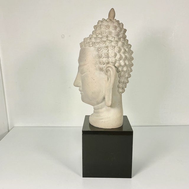 1961 Vintage Thai Princess Buddha Head Sculpture on Museum Mount For Sale - Image 13 of 18