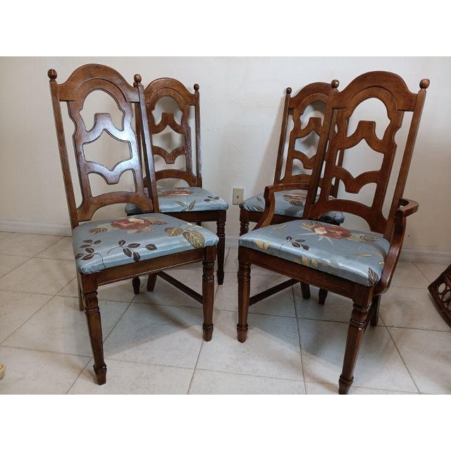 Vintage Mahogany Chippendale Style Dining Room Chair 3 Side and 1 Arm Set of 4 For Sale In Naples, FL - Image 6 of 6