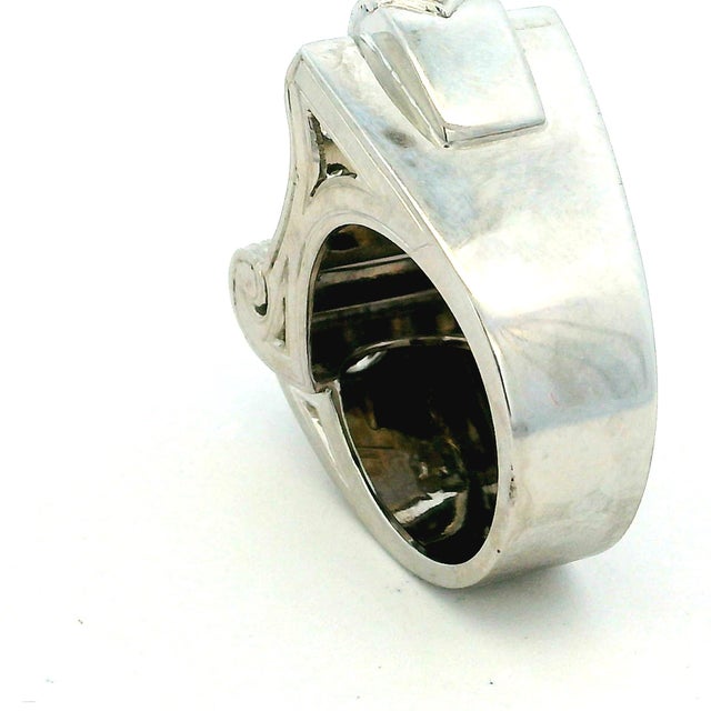1940s Vintage Platinum Diamond Cocktail Ring, 3 Carats Total, 1940s, Size 6.5 For Sale - Image 5 of 17