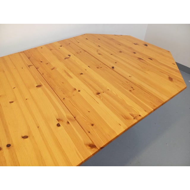 Vintage Octagonal Pine Dining Table with Extension, 1970s For Sale - Image 3 of 18