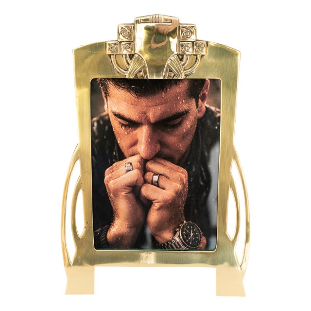 Art Nouveau Picture Frame with Glass, 1910s For Sale