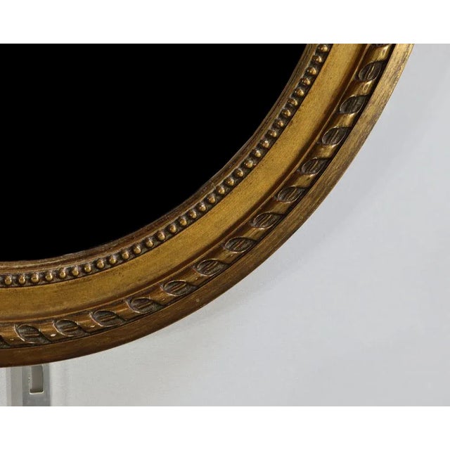 Wood Antique Louis XVI Oval Mirror, 1890s For Sale - Image 7 of 10