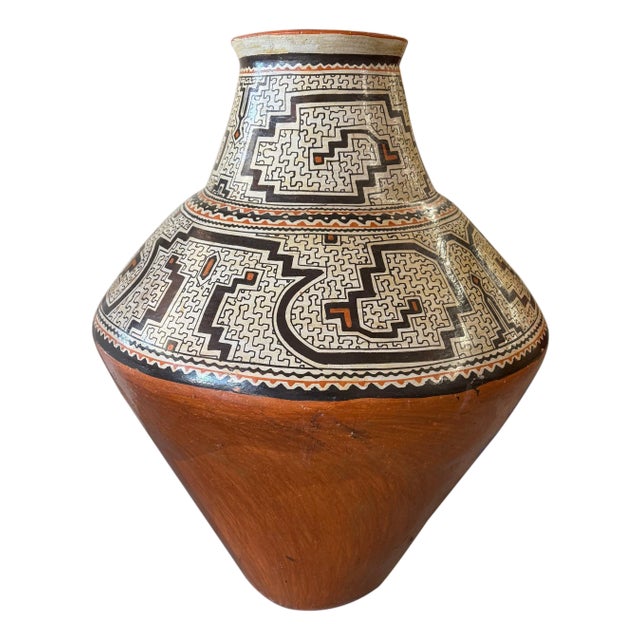 Mid 20th Century Massive Peruvian Shipibo Conibo Pottery Vessel For Sale
