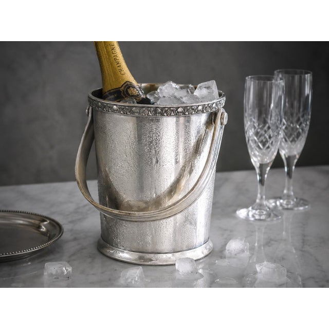 Late 19th century Gorham silverplate champagne bucket dating to the 1880s, distinguished by its unusually tall stance,...