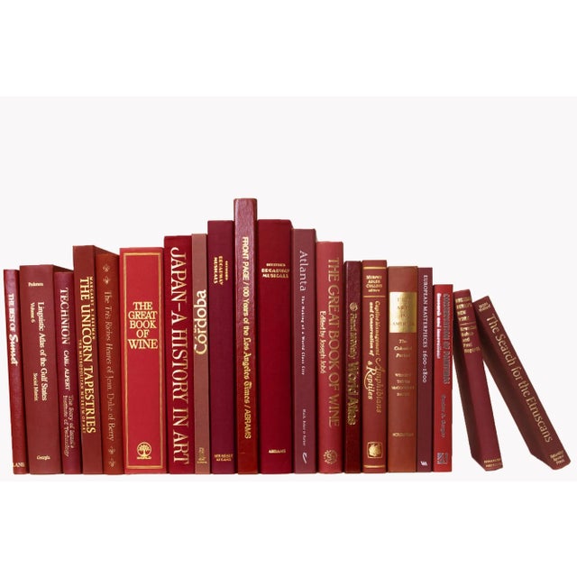 Modern Decorative Books - Vintage Bordeaux Oversized Books - Red Books By The Foot For Sale - Image 3 of 3