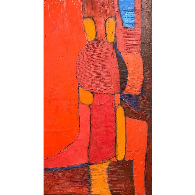 Angel Ponce de Leon, Large Abstract Biomorphic Spanish Bold Modern Oil Painting Angel Ponce de Leon, 1966 For Sale - Image 4 of 8