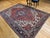 Red Early 20th Century Persian Heriz, Hand-Knotted Wool, Geometric Pattern, Vegetable Dyes, Red & Navy, 7x9 For Sale - Image 8 of 11