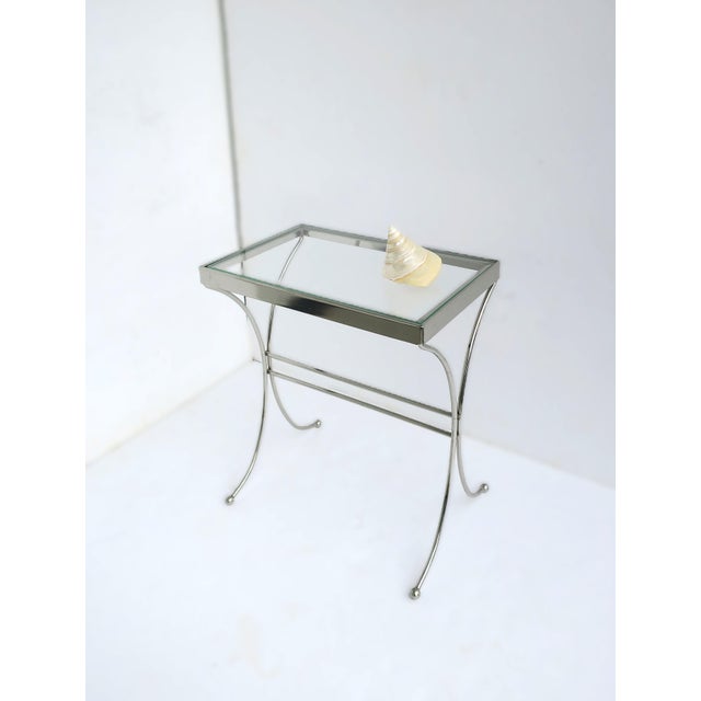 Mid-Century Modern Chrome Glass Side Drinks Table, Midcentury Modern, Circa Mid-20th Century For Sale - Image 3 of 10
