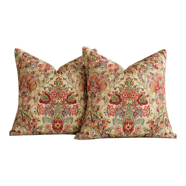 Lee Jofa Tetbury Multi Floral 22” Down-Filled Pillows – Pair For Sale