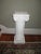 Neoclassical Vintage Neoclassical Ornate Flower & Ribbed Design Plaster Pedestal / Column For Sale - Image 3 of 8