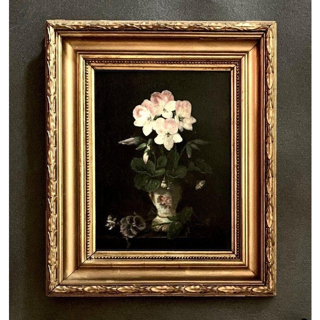 Bouquet of Flowers, 19th Century, Oil Painting on Panel, Framed For Sale - Image 4 of 4