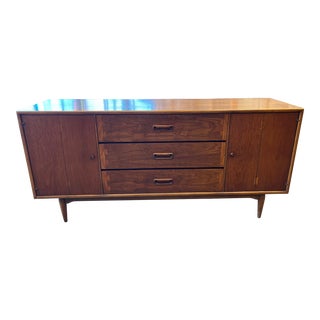1960s Mid Century Modern Walnut Credenza by Andre Bus for the Acclaim Line by Lane For Sale