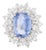 Pompadour Ceylon Sapphire Ring 4.67 Carats No Heat and Diamonds, Size 7.5 For Sale