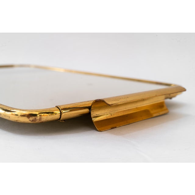 Metal Art Deco Brass Serving Plate with Mirror, 1920s For Sale - Image 7 of 14