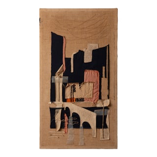 Mid-Century Modern Textile Collage, 1961 For Sale