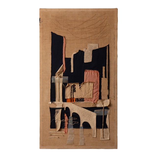 Mid-Century Modern Textile Collage, 1961 For Sale