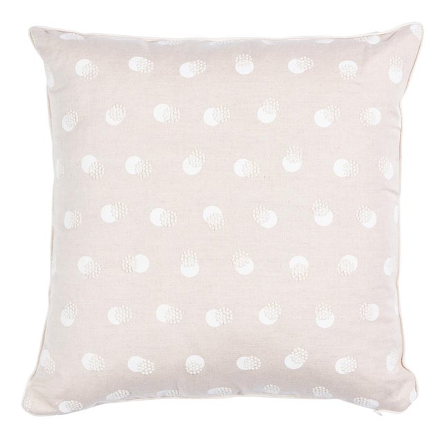 Schumacher Schumacher Taylor Embroidery 18" Pillow in Ivory on Natural For Sale - Image 4 of 4