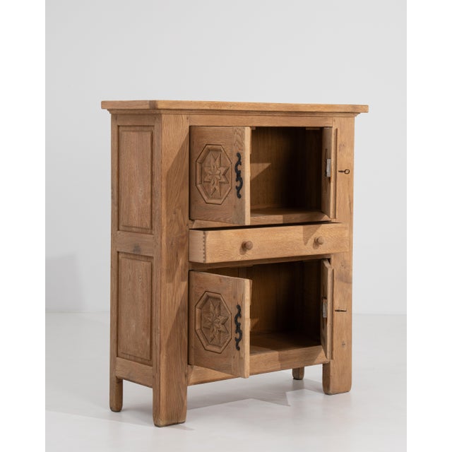 A striking example of French Brutalist design from circa 1970, this oak cabinet embodies the movement's celebrated...