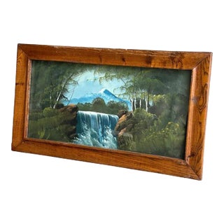 John Aubrey Speer Oil on Board, Midwest Bridge, Outsider Art For Sale