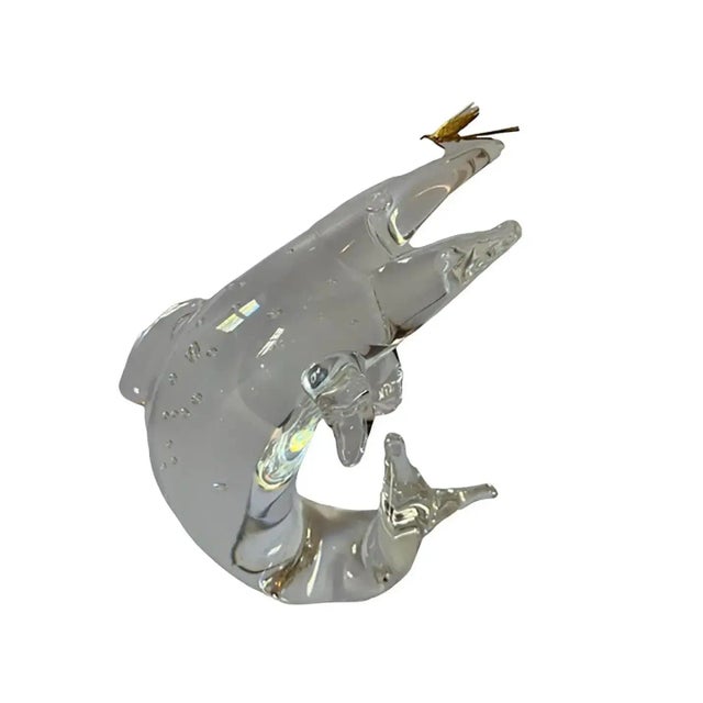 Steuben Vintage Steuben Trout With 18k Gold Fly Figurine For Sale - Image 4 of 4
