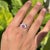 Gemstone 18k Gold Mozambique Natural Ruby & Diamond Floral Halo Cocktail Ring Size 7 For Sale - Image 7 of 16