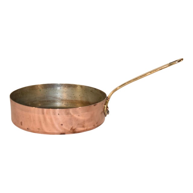 French Copper Saute Pan, Circa 1950's For Sale