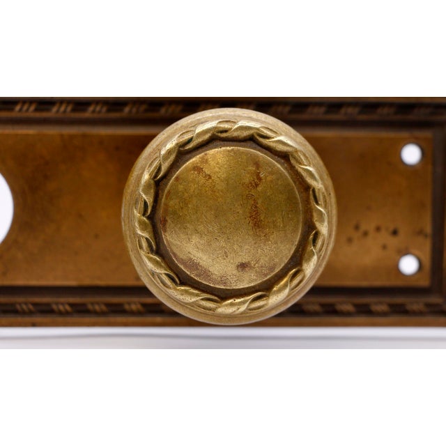 Traditional Antique Bronze Norwalk Fontenoy Door Knob Set For Sale - Image 3 of 9