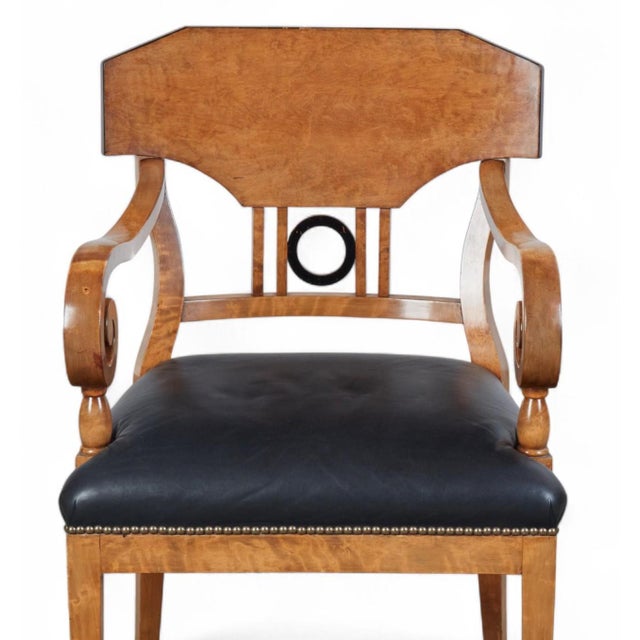 Late 19th Century Set of 6 Antique 19c Biedermeier Mahogany & Ebonized Birch Dining Chairs For Sale - Image 5 of 6