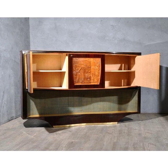 Mid-Century Modern Mid-Century Art Deco Italian Walnut Cabinet from Vittorio Dassi, 1940s For Sale - Image 3 of 15