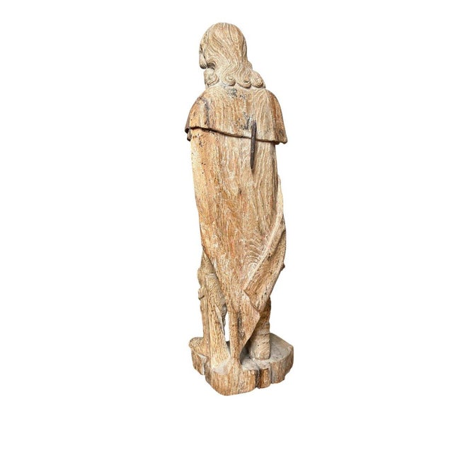 Wooden sculpture of Saint Roch - 17th century For Sale - Image 4 of 7