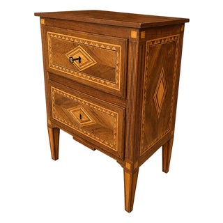 Louis XVI Style Inlaid Bedside Table, 1980s For Sale