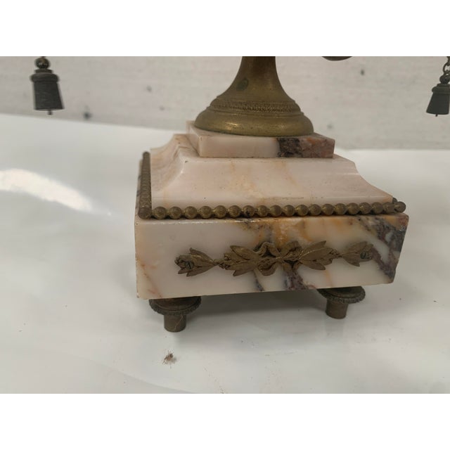 White Louis XVI Fireplace Set in Marble and Chased Bronze, Set of 3 For Sale - Image 8 of 18