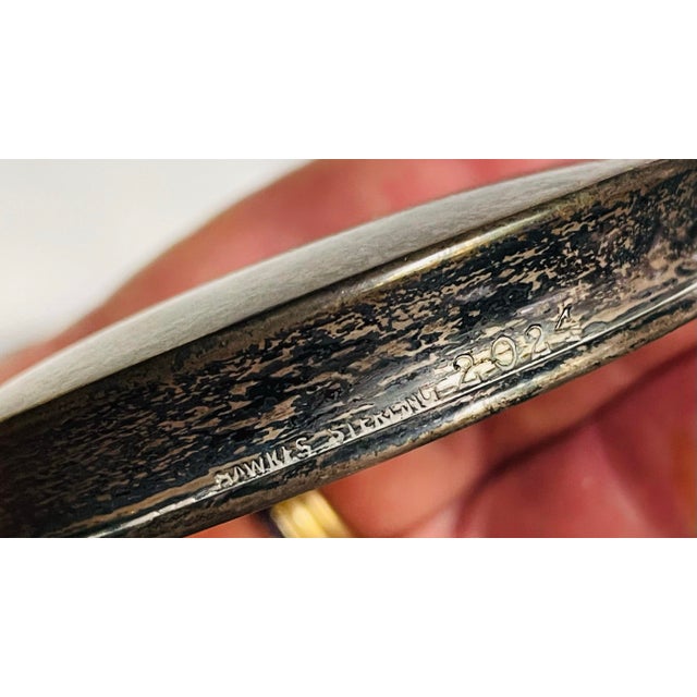 Early 20th Century Early 20th Century Hawkes Cut Glass Etched Crystal Sterling Silver Top Vanity Powder Trinket Jar For Sale - Image 5 of 12