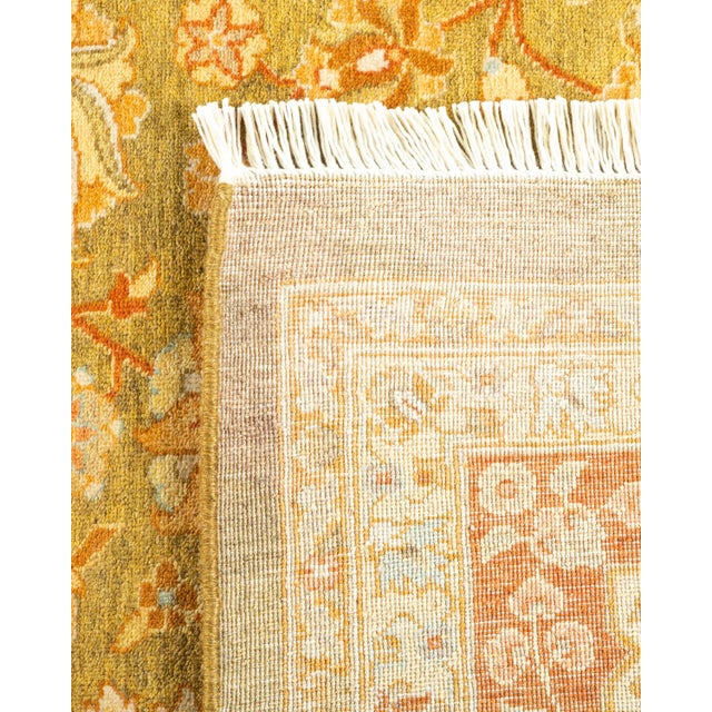 2000 - 2009 Mogul, One-of-a-Kind Hand-Knotted Area Rug - Green, 6' 2" x 9' 3" For Sale - Image 5 of 8
