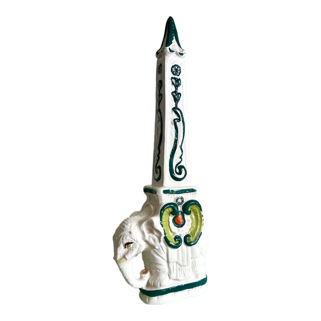 Vintage Italian Elephant Obelisk Sculpture For Sale