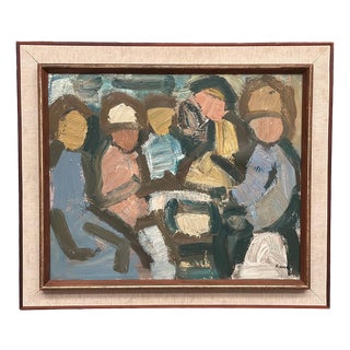 Gösta Falk, Figure Composition, 1960s, Oil on Canvas, Framed For Sale