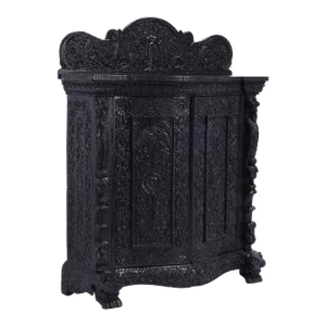 Antique Anglo Indian Carved and Ebonized Cabinet