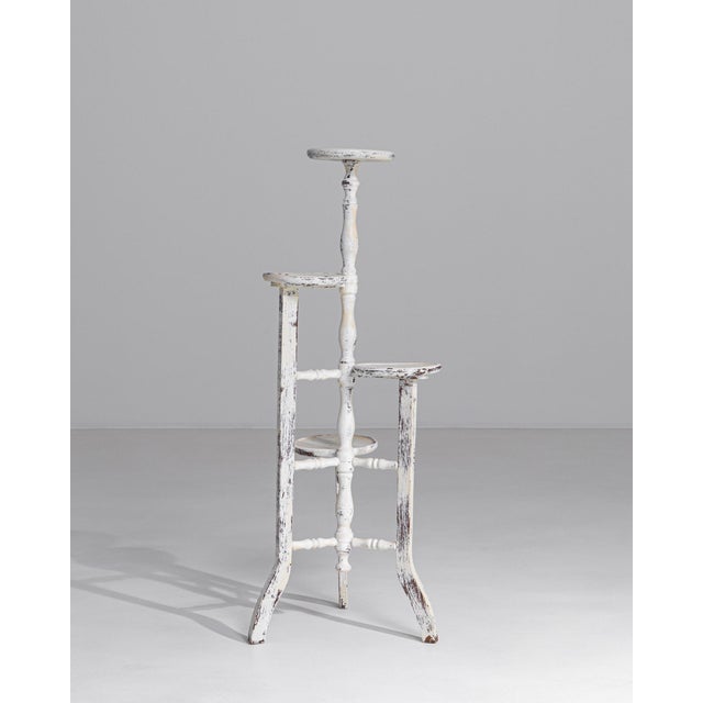 1950s French White Patinated Plant Stand For Sale - Image 11 of 18