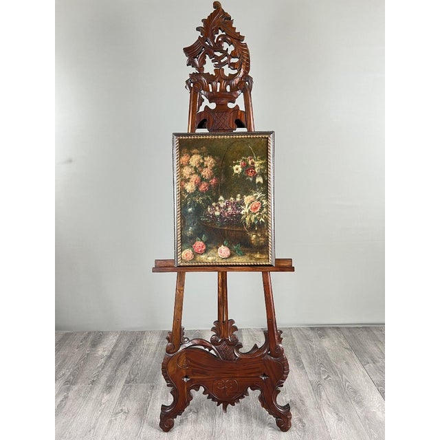 Angelo Zoffoli, Pair of Still Lifes with Flowers, 1800s, Oil on Canvas For Sale - Image 7 of 13
