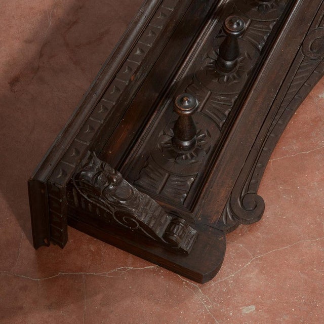 1920s Renaissance Style Carved Wall Coat Hanger, 1920s For Sale - Image 5 of 18