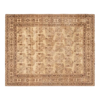 Antique Persian Tabriz Beige and Brown Handmade Wool Rug For Sale
