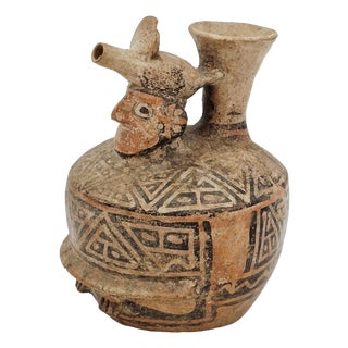 Anthropomorphic Terracotta Vase from the Ancient Pre-Columbian Cultures of the Andes For Sale
