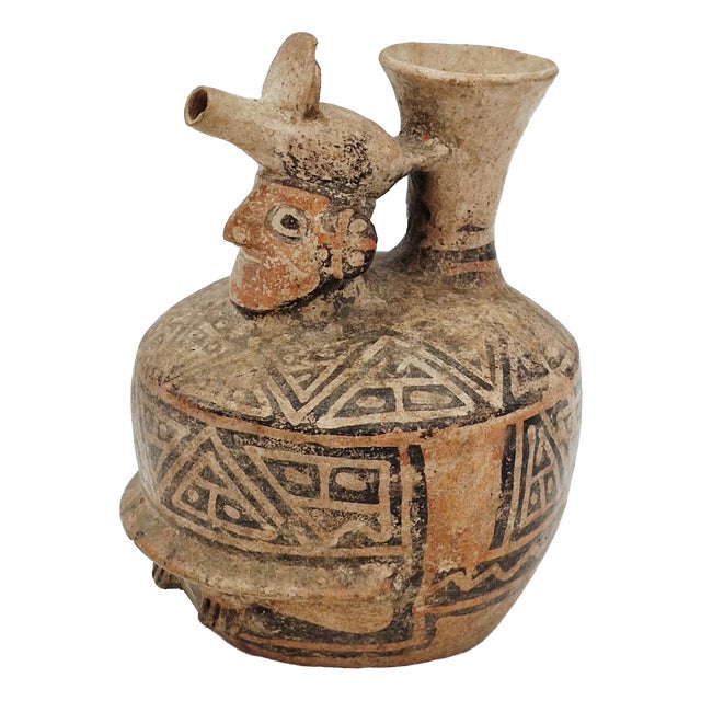 Anthropomorphic Terracotta Vase from the Ancient Pre-Columbian Cultures of the Andes For Sale