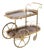 Mid-Century French Walnut and Brass Galleried Drinks Trolley, 1950s For Sale