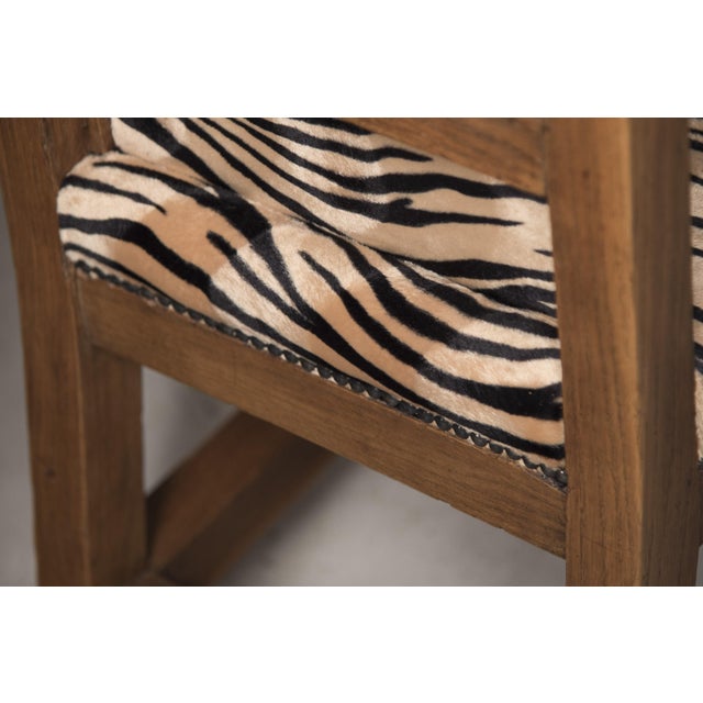 Art Deco Oak & Velvet Dining Chairs, 1930s, Set of 8 For Sale - Image 11 of 18