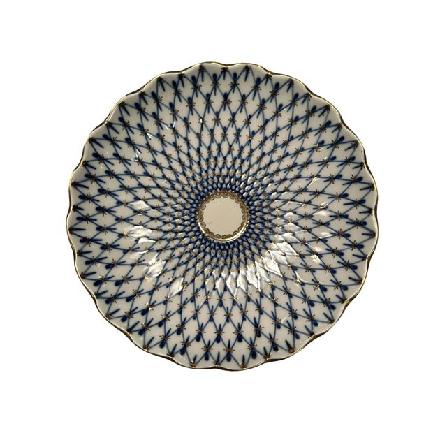 Beautiful 22 piece set of Lomonosov Imperial Porcelain in the pattern Cobalt Net Tulip, a pattern first created by Anna...