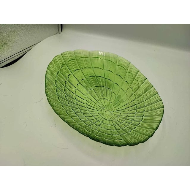 Art Deco Green Glass Plate, 1920s For Sale - Image 3 of 5