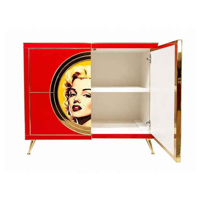 Marilyn Glass Sideboard, 1980s For Sale - Image 4 of 5