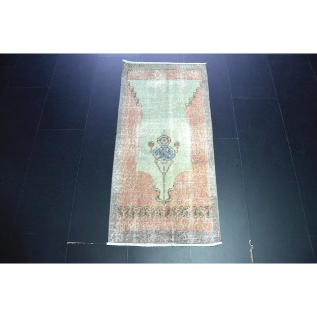 1960s Vintage Pastel Faded Orange Color Turkish Rug | Chairish